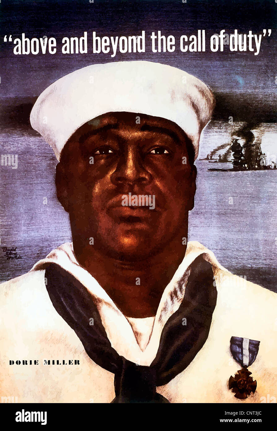 Restaurada digitalmente la imagen vectorial de Doris Dorie Miller, un cocinero en la Marina de los EE.UU. Foto de stock