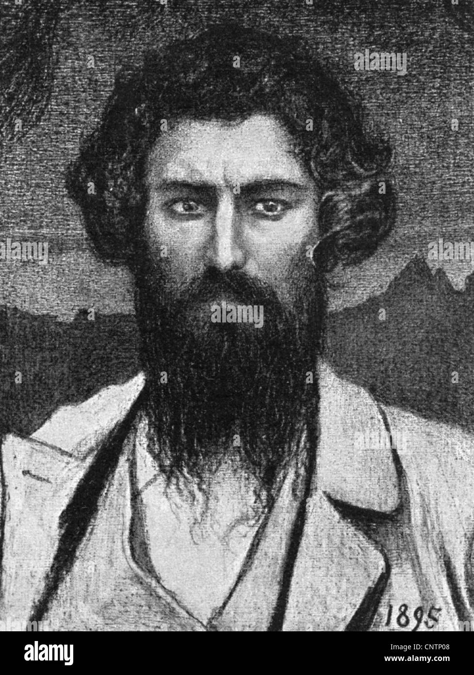 Segantini, Giovanni, 15.1.1858 - 28.9.1899, pintor italiano, autorretrato, 1895, Foto de stock