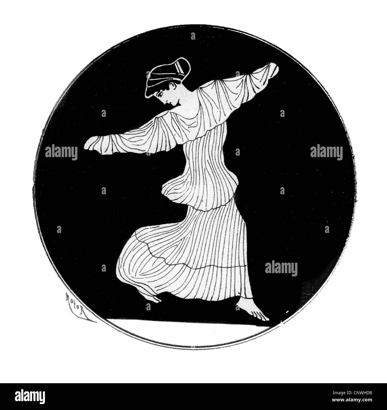 Una mujer que baila griego antiguo Foto de stock