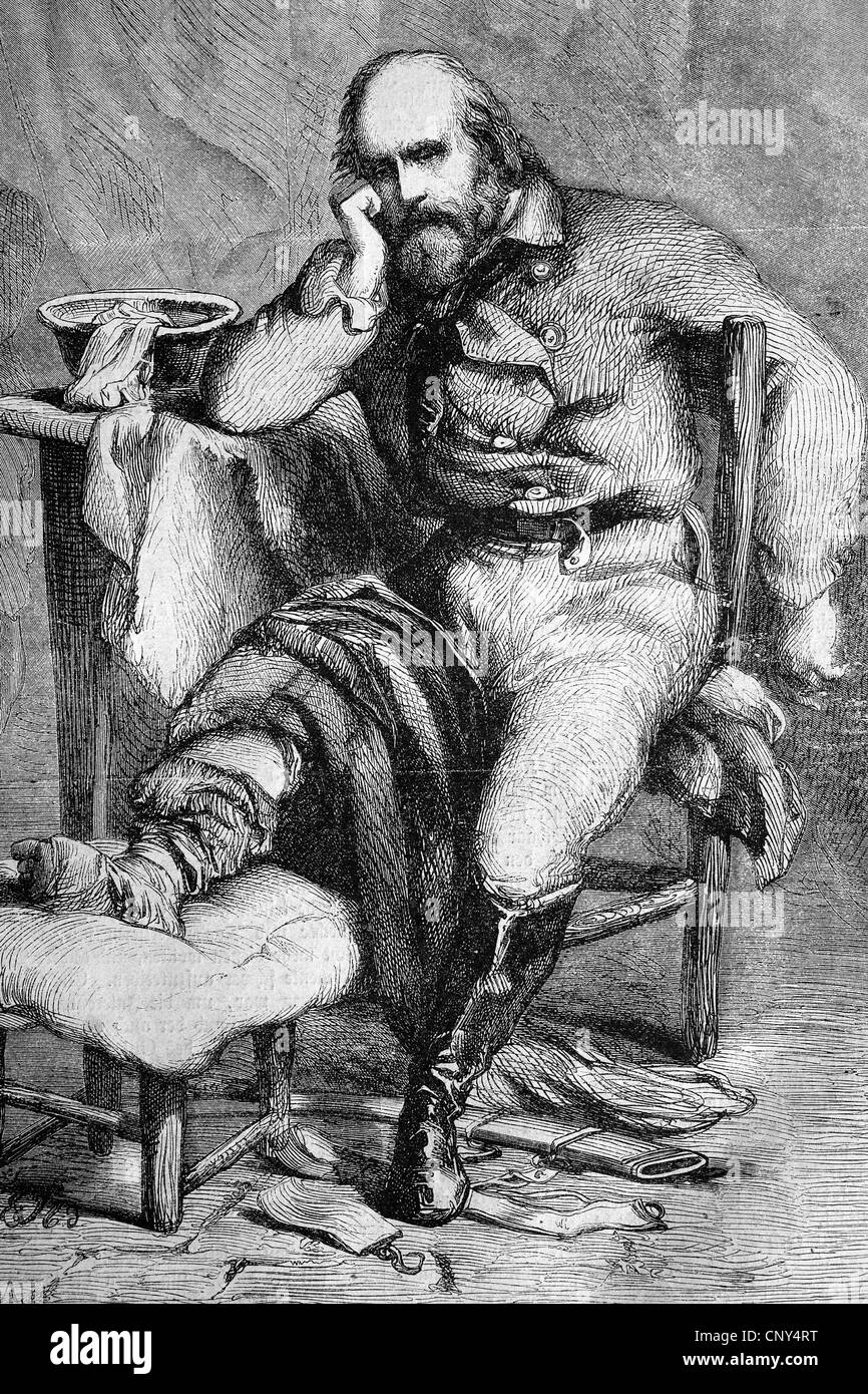 Giuseppe Garibaldi, 1807 - 1882, un italiano de guerrillero y uno de los más populares protagonistas del Resurgimiento, el Foto de stock
