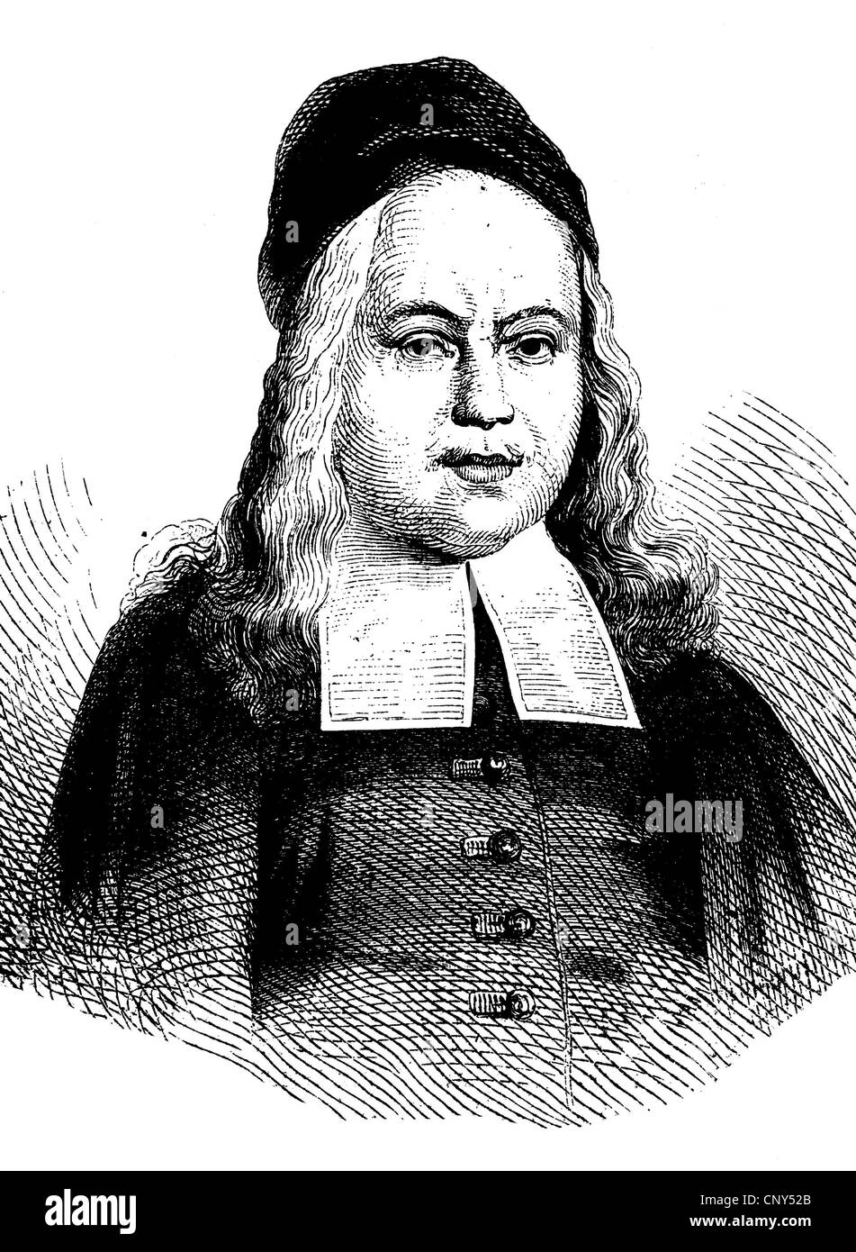 August Hermann Francke, 1663 - 1727, un teólogo protestante alemán himno, educador y escritor, uno de los principales representantes o Foto de stock