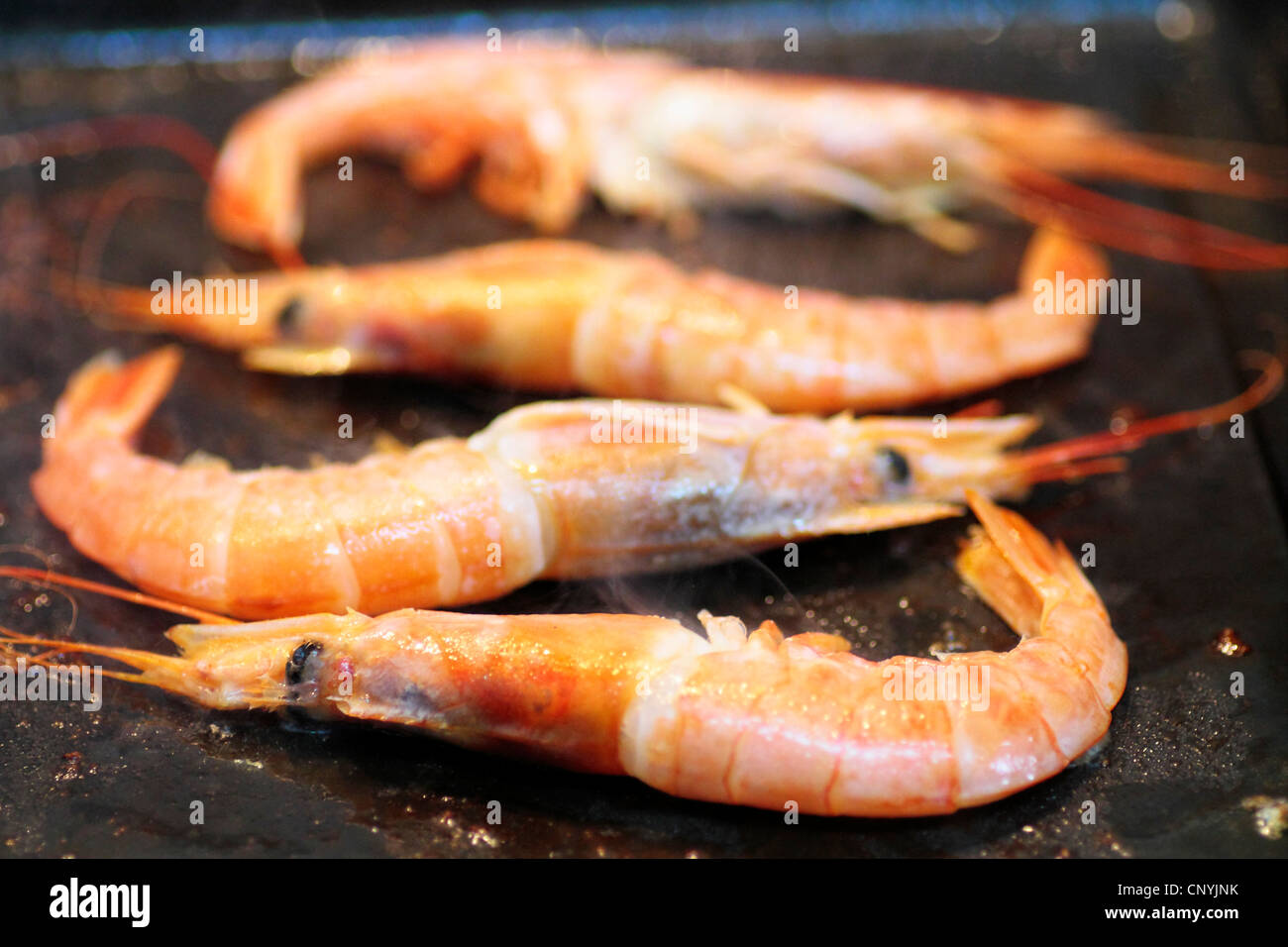 Mariscos, Comida, langostino, crustáceo, snack, cocina, naranja, fritos, preparados, ingrediente, placa, gourmet, delicioso, barbacoa, barbecu Foto de stock