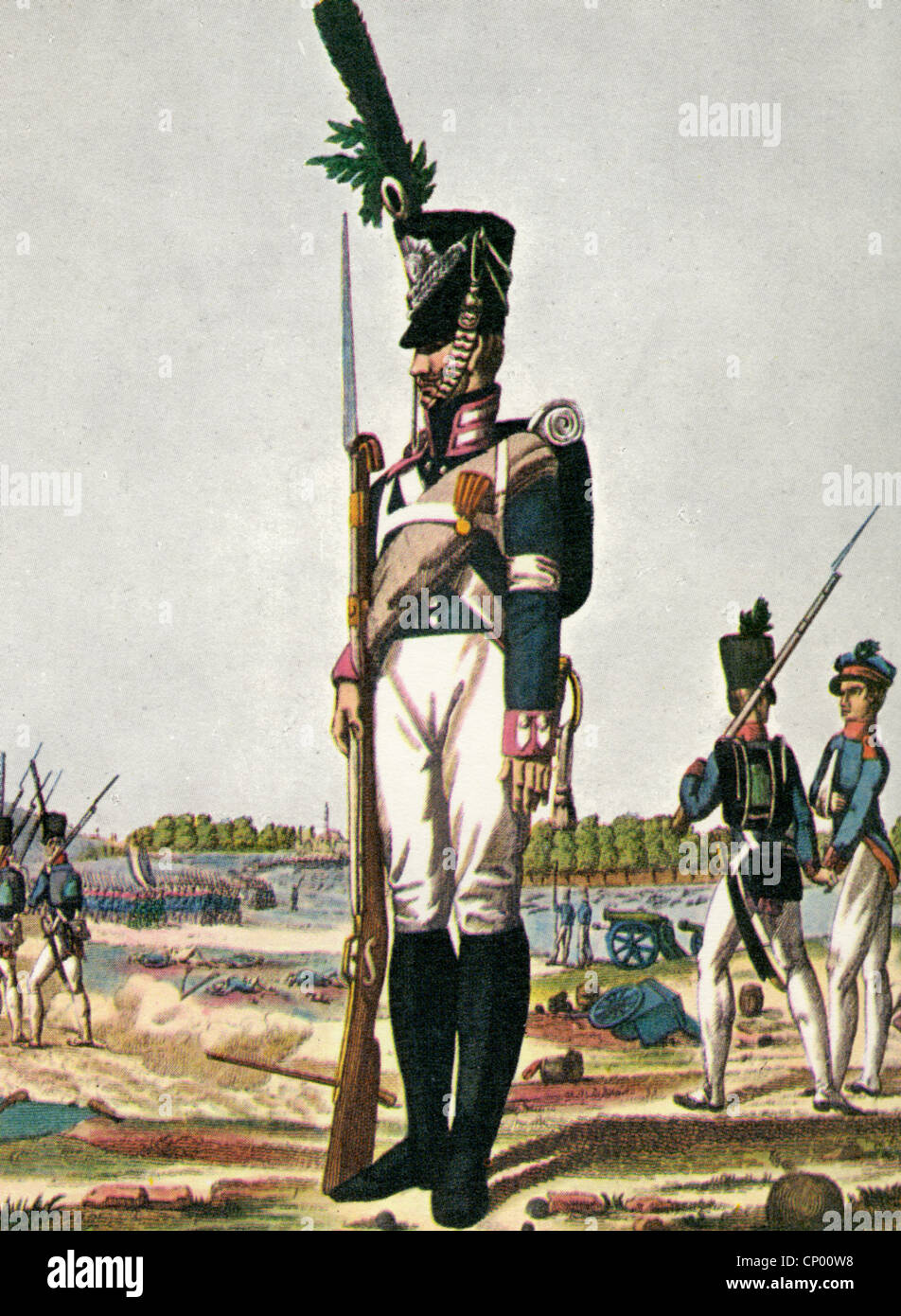 Ejército napoleónico - Granadero prusiano Foto de stock