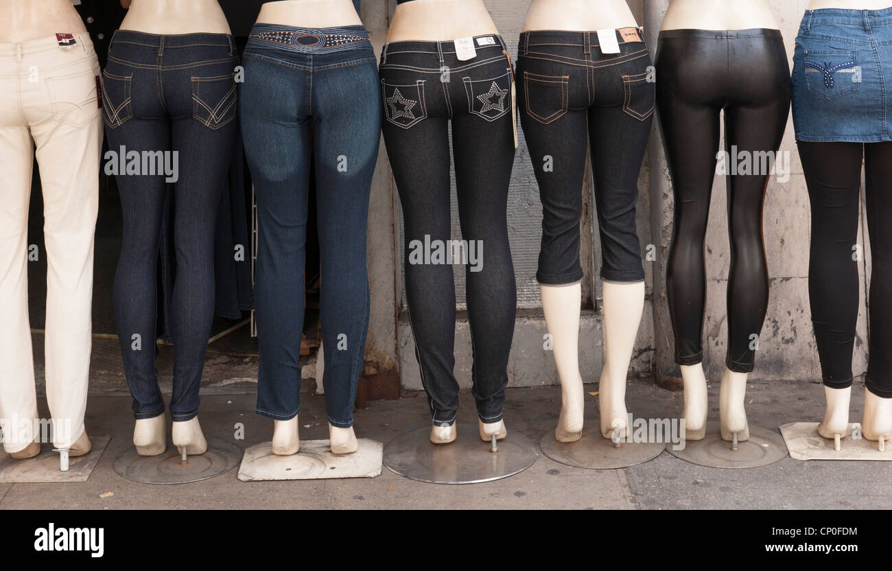 Maniqui piernas jeans denim bottoms Foto de stock