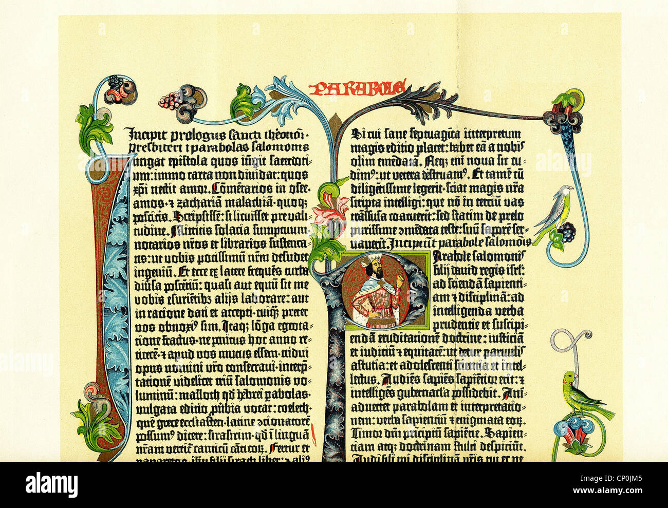 Esta pieza está ilustrado en la parte superior de una página de la Biblia de Gutenberg, también conocida como la Biblia de 42 líneas, produjo alrededor de 1453-56. Foto de stock