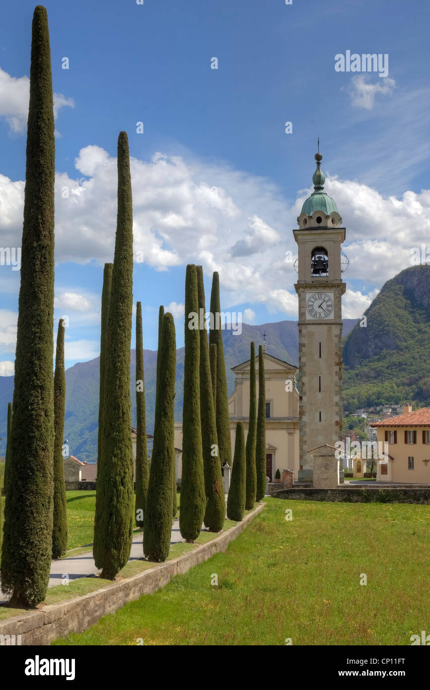 Sant'Abbondio, Montagnola, Collina d'Oro, Tesino, Suiza Foto de stock