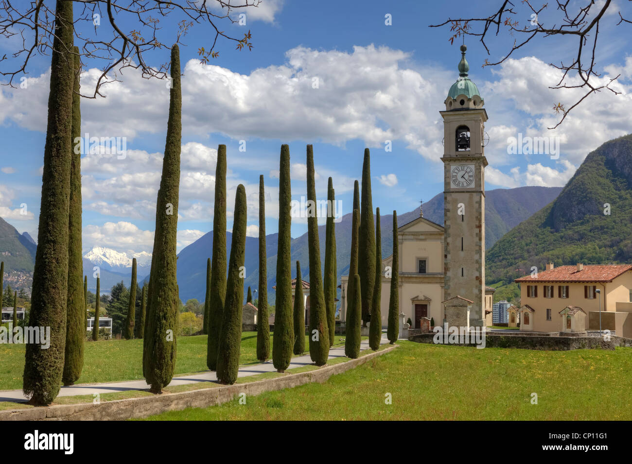 Sant'Abbondio, Montagnola, Collina d'Oro, Tesino, Suiza Foto de stock