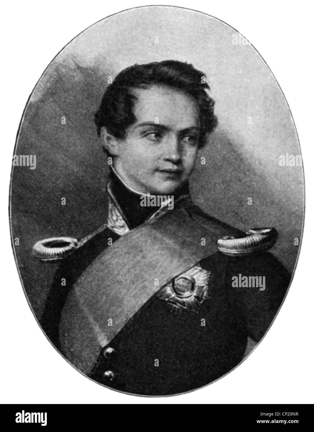 Otto I, 1.6.1815 - 26.7.1867, Rey de Grecia 5.10.1832 - 24.10.1862, retrato, grabado en madera, siglo XIX, Foto de stock