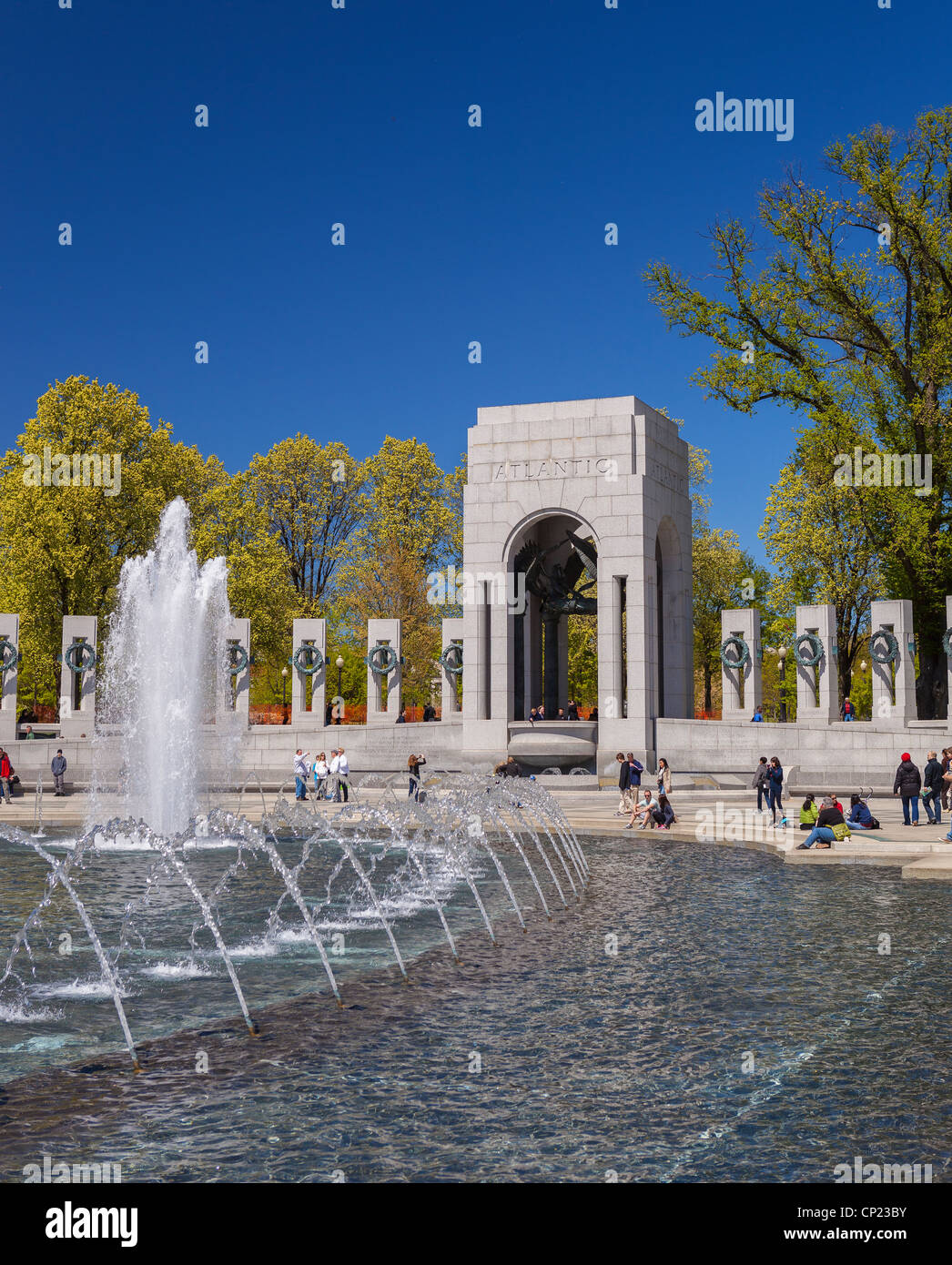 WASHINGTON, DC, EEUU - fuente conmemorativa de la II Guerra Mundial. Foto de stock