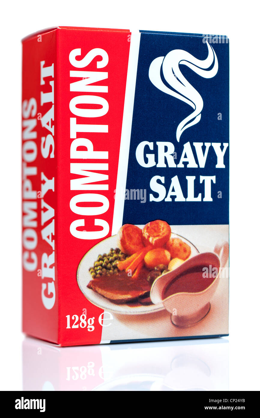 Caja de salsa Comptons sal Foto de stock