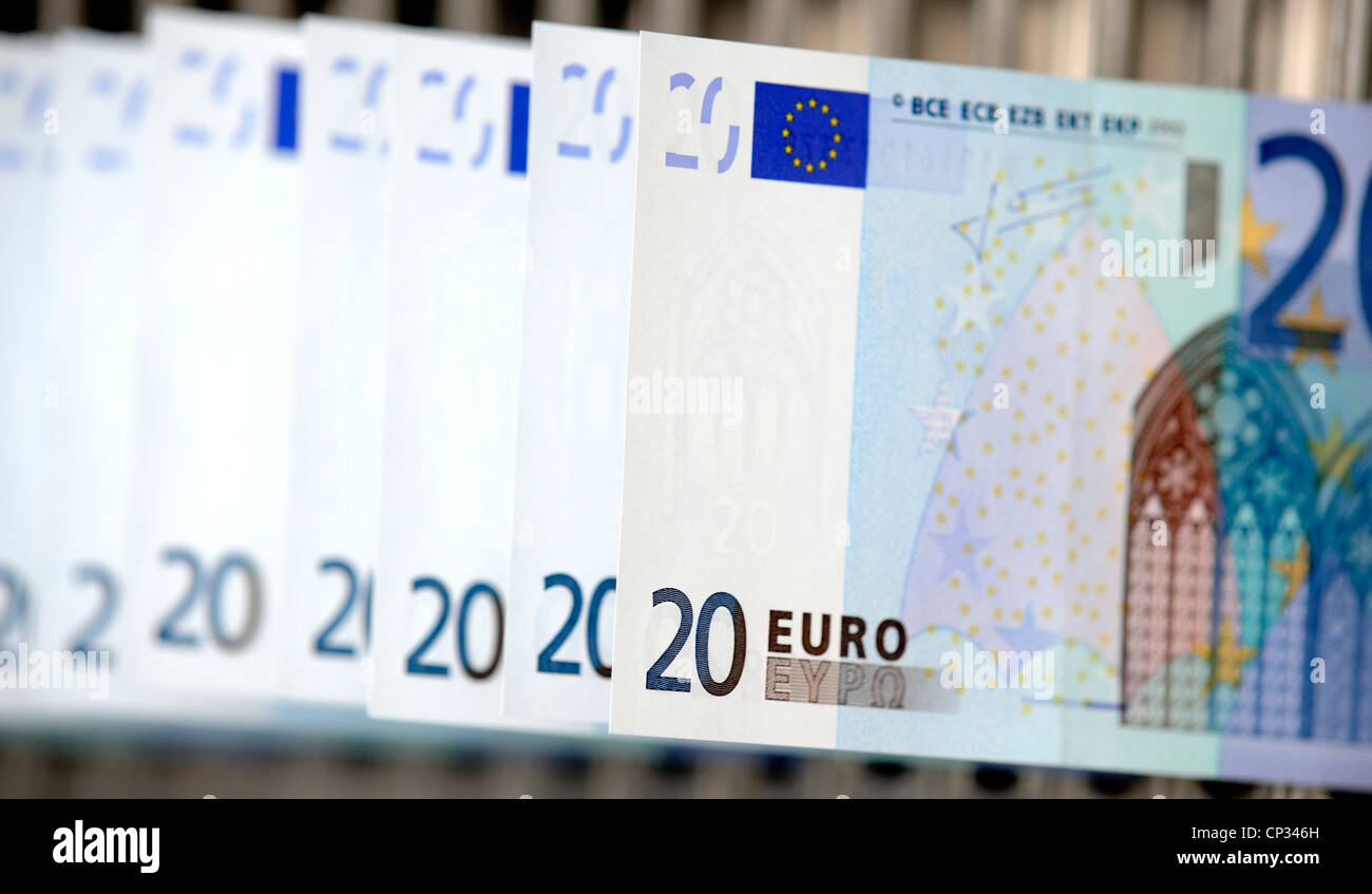 billetes de 20 euros Foto de stock