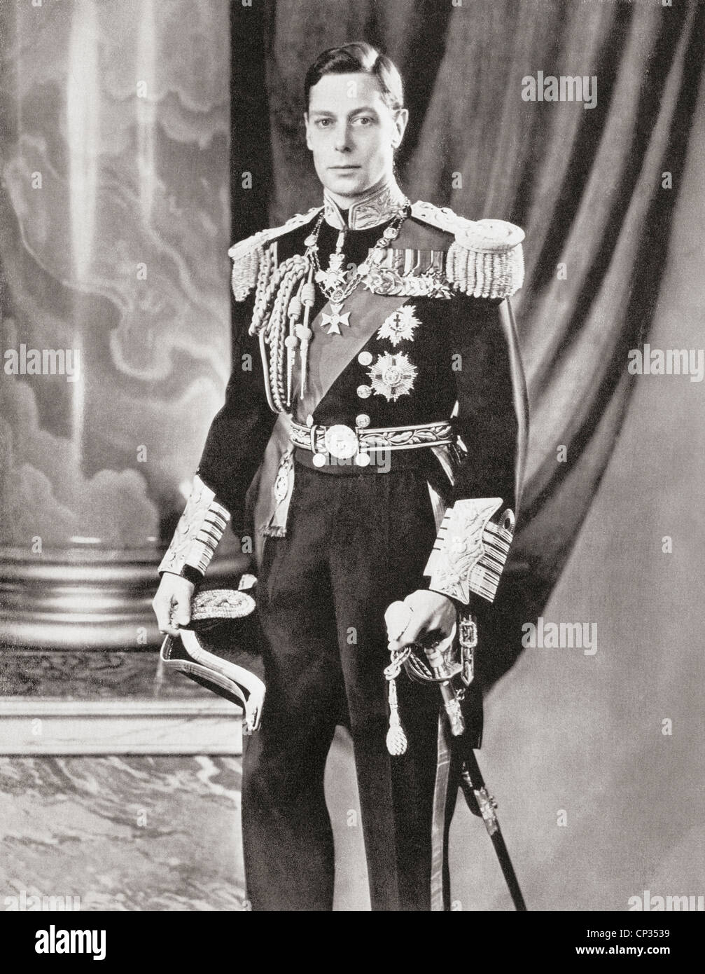 George VI, 1895 - 1952. El Rey del Reino Unido. Foto de stock