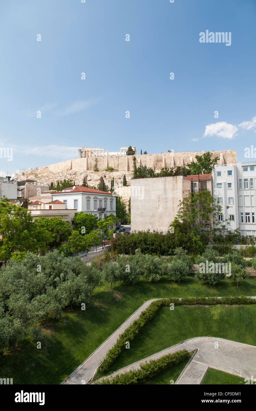 Acrópolis de Atenas vista desde la terraza del Museo de la Acrópolis