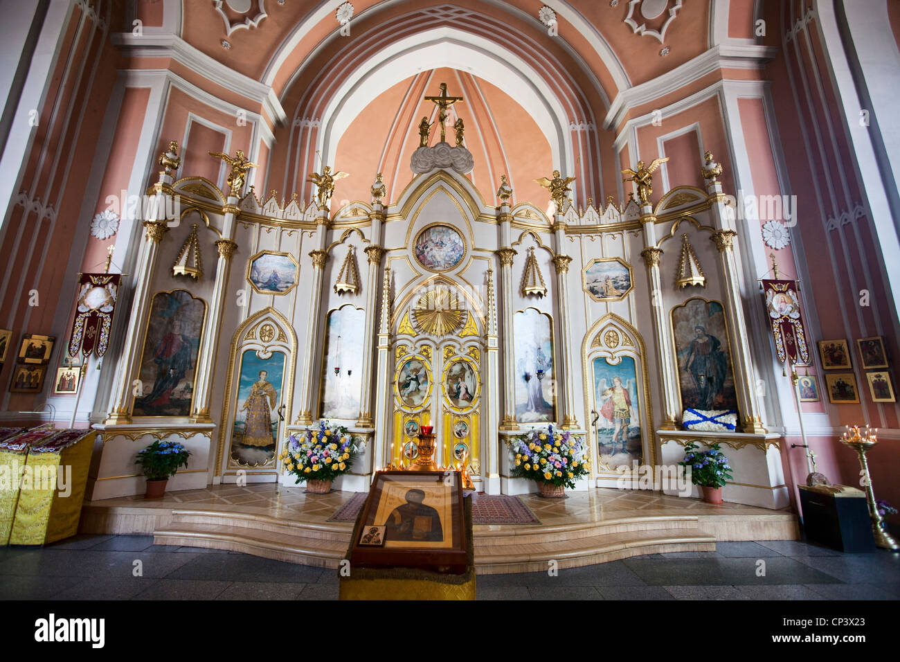 Chesme iglesia Iglesia de San Juan Bautista, San Petersburgo, Rusia Foto de stock