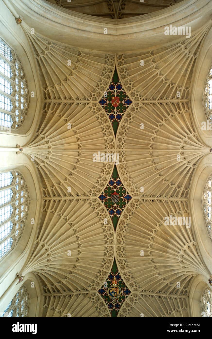 Ventilador de techo abovedado, la Abadía de Bath, RU Foto de stock