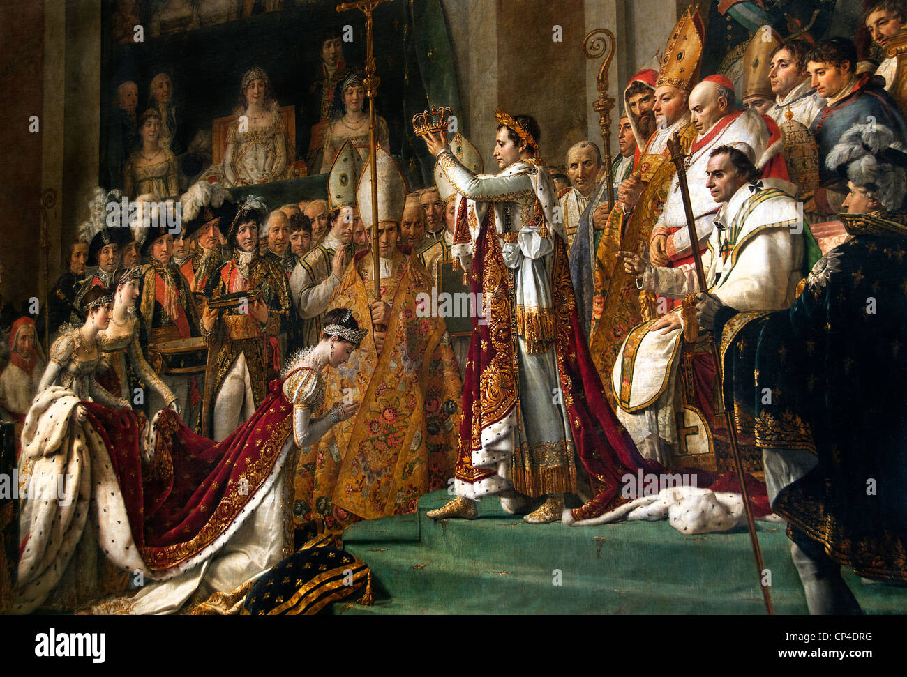 La coronación - Consagración del Emperador Napoleón Bonaparte y Josefina  1807 La Catedral de Notre Dame Paris Jacques-Louis David 1748 - 1825  Francia Fotografía de stock - Alamy