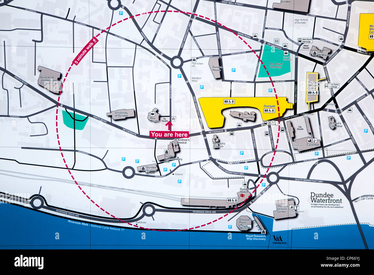 Mapa de la ciudad de dundee fotografías e imágenes de alta resolución