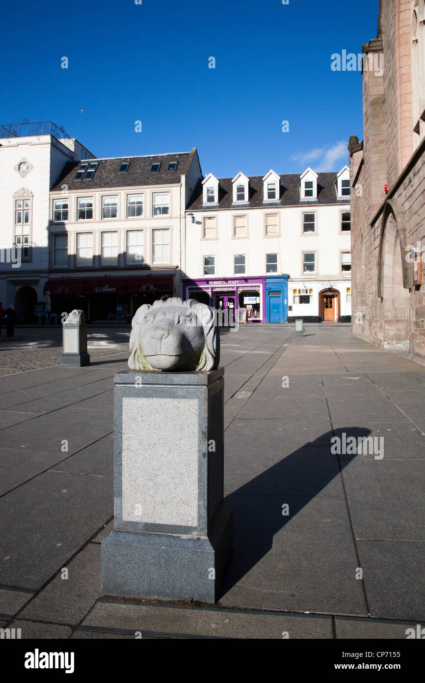 Lions Head escultura de St Johns Kirk Perth Perth y Kinross Escocia Foto de stock