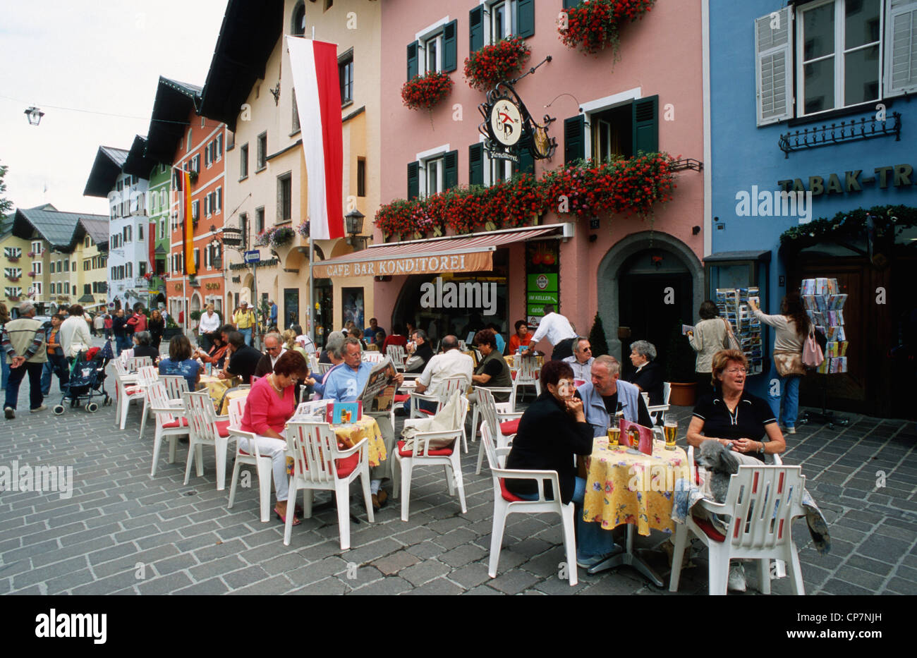 Austria, Tirol, Kitzbuhel, Street Scene, Foto de stock