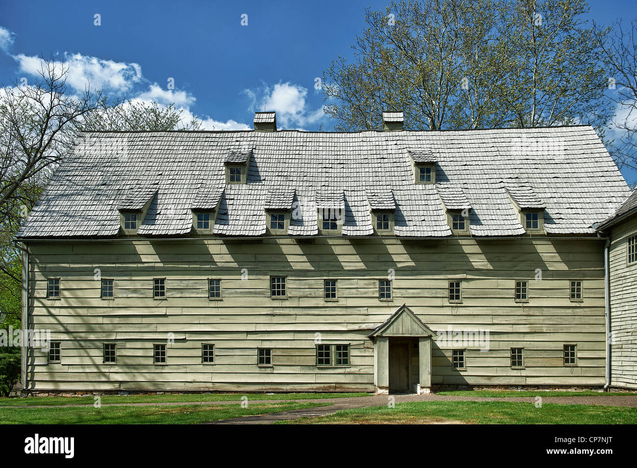 Saal, Hermanas House, Claustro de Ephrata, Pennsylvania, EE.UU. Foto de stock