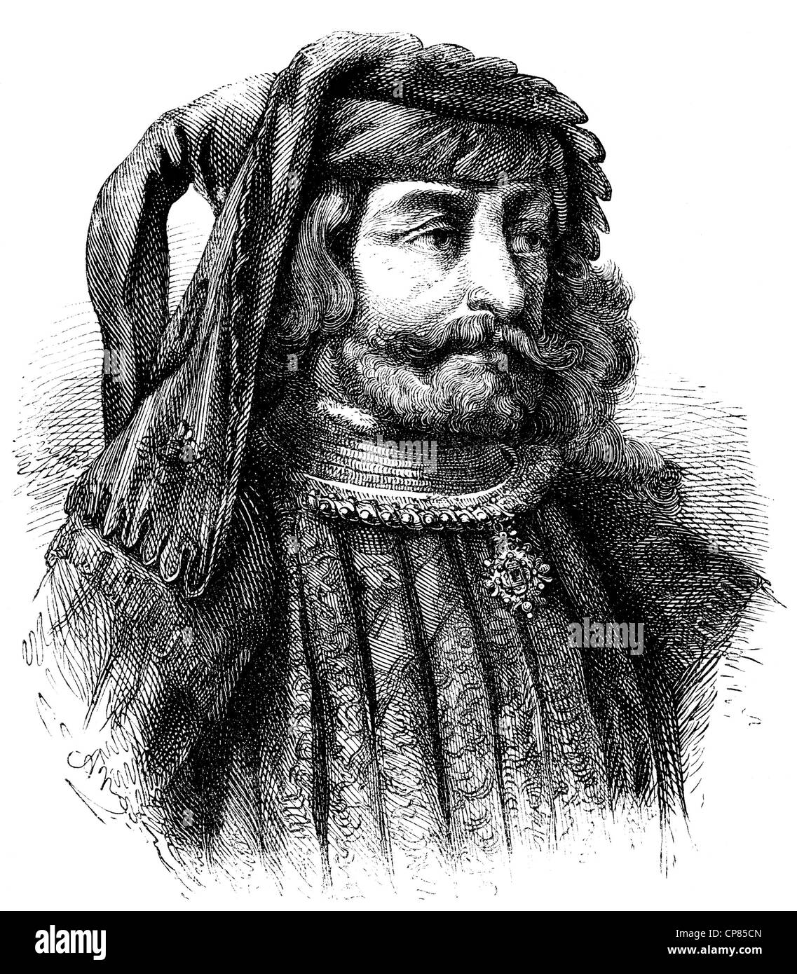 Juan IV de Brabante, 1403 - 1427, duque de Brabante y Limburgo y Lothier Conde de Hainaut, Holanda y Zelanda, histórico engra Foto de stock