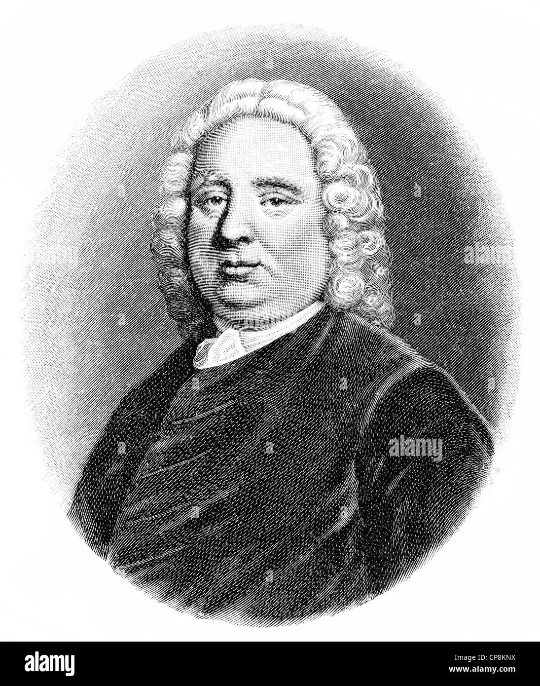 Samuel Richardson, 1689 - 1761, el escritor inglés, Historische Zeichnung aus dem 19. Jahrhundert, Retrato von Samuel Richardson Foto de stock