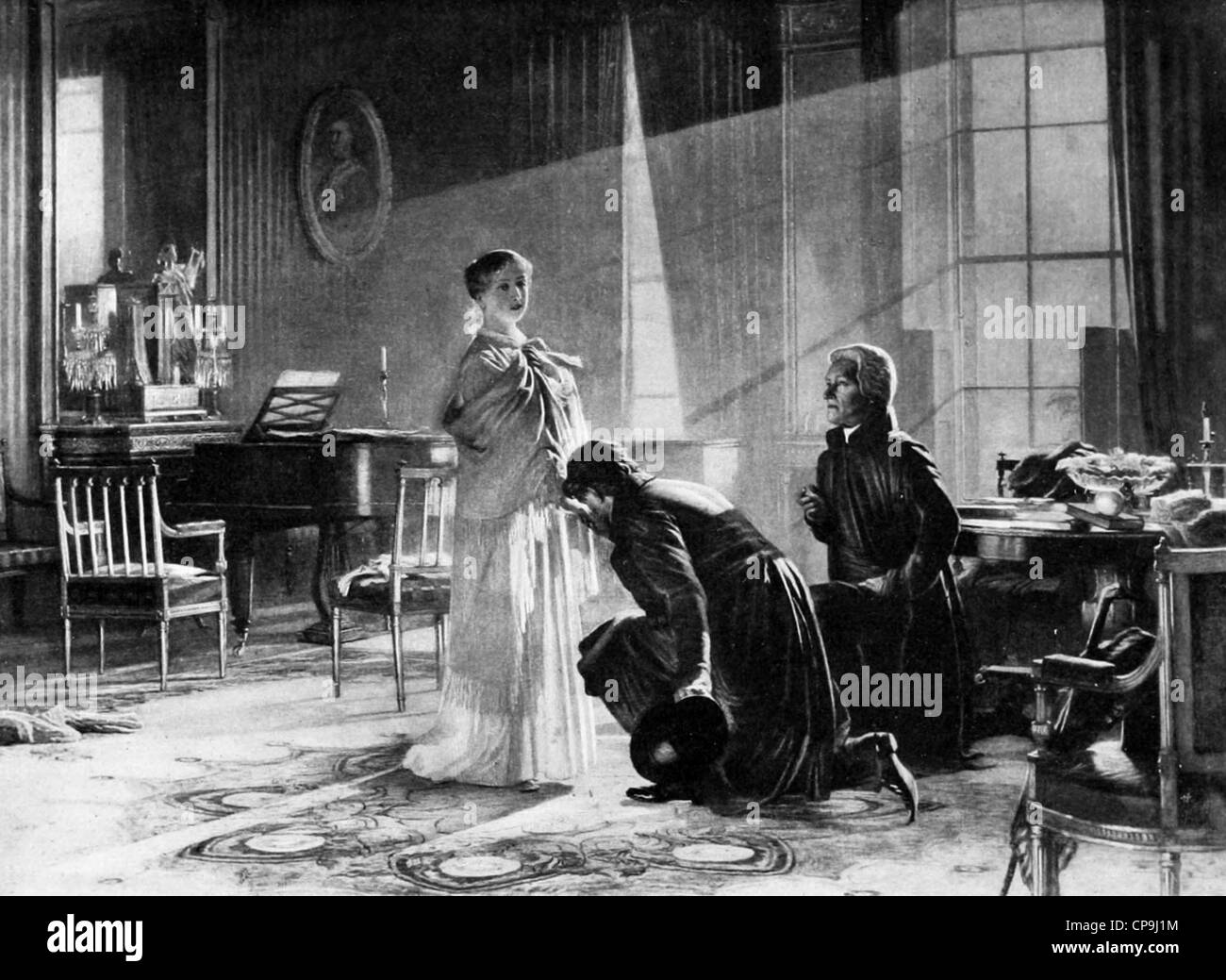 La reina Victoria de recibir la noticia de su ascenso al trono, el 20 de junio de 1837. Foto de stock