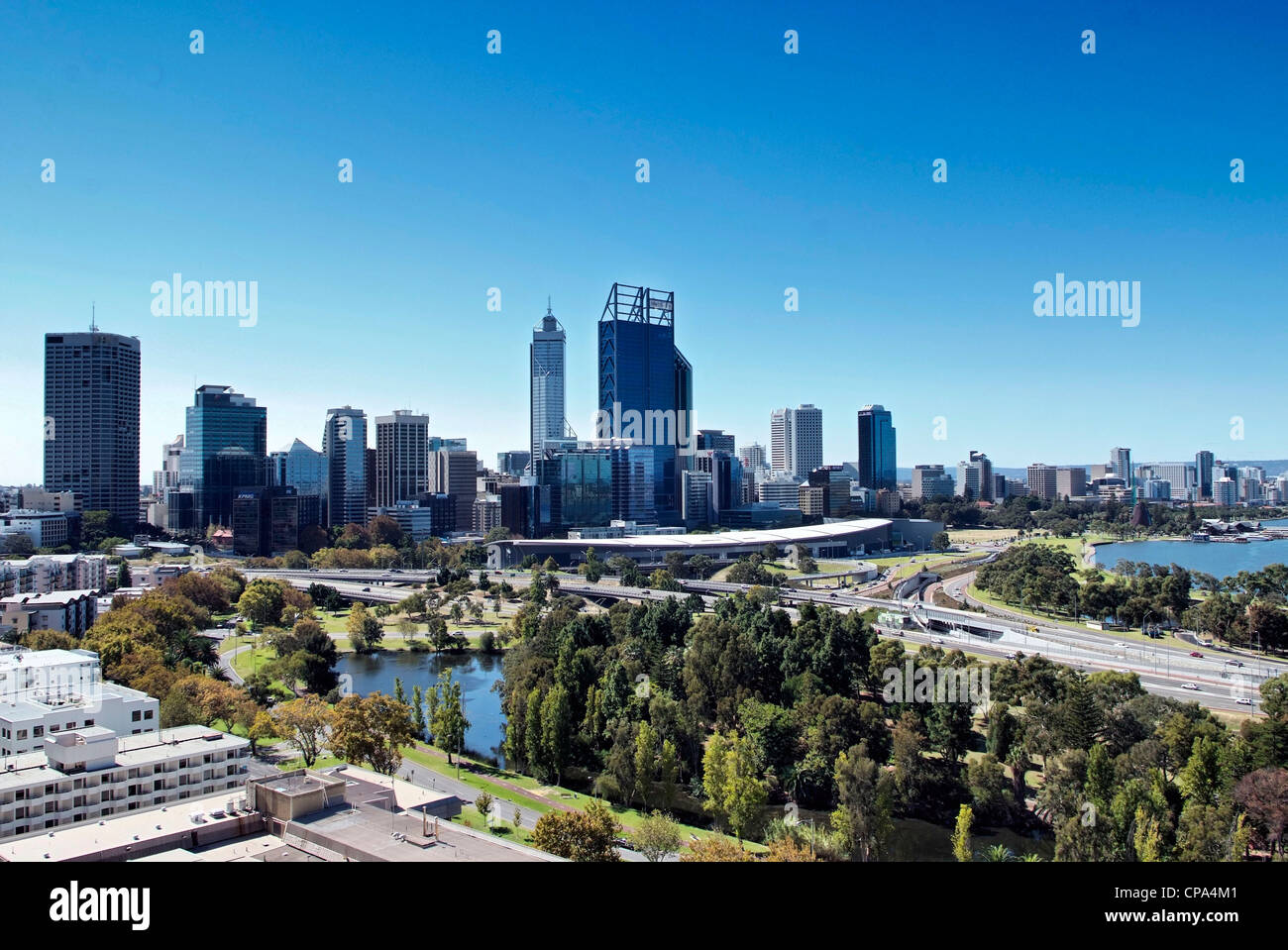 AUSTRALIA Western Australia Perth skyline. El distrito central de negocios de King's Park. Foto de stock
