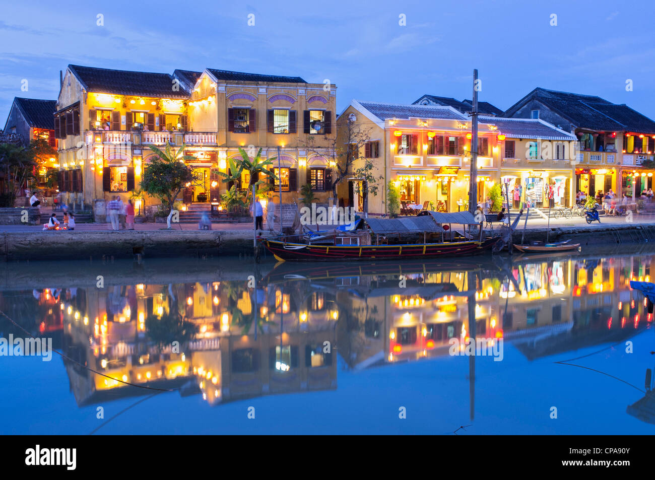 Ver el atardecer de patrimonio mundial de la UNESCO la ciudad de Hoian en Vietnam Foto de stock