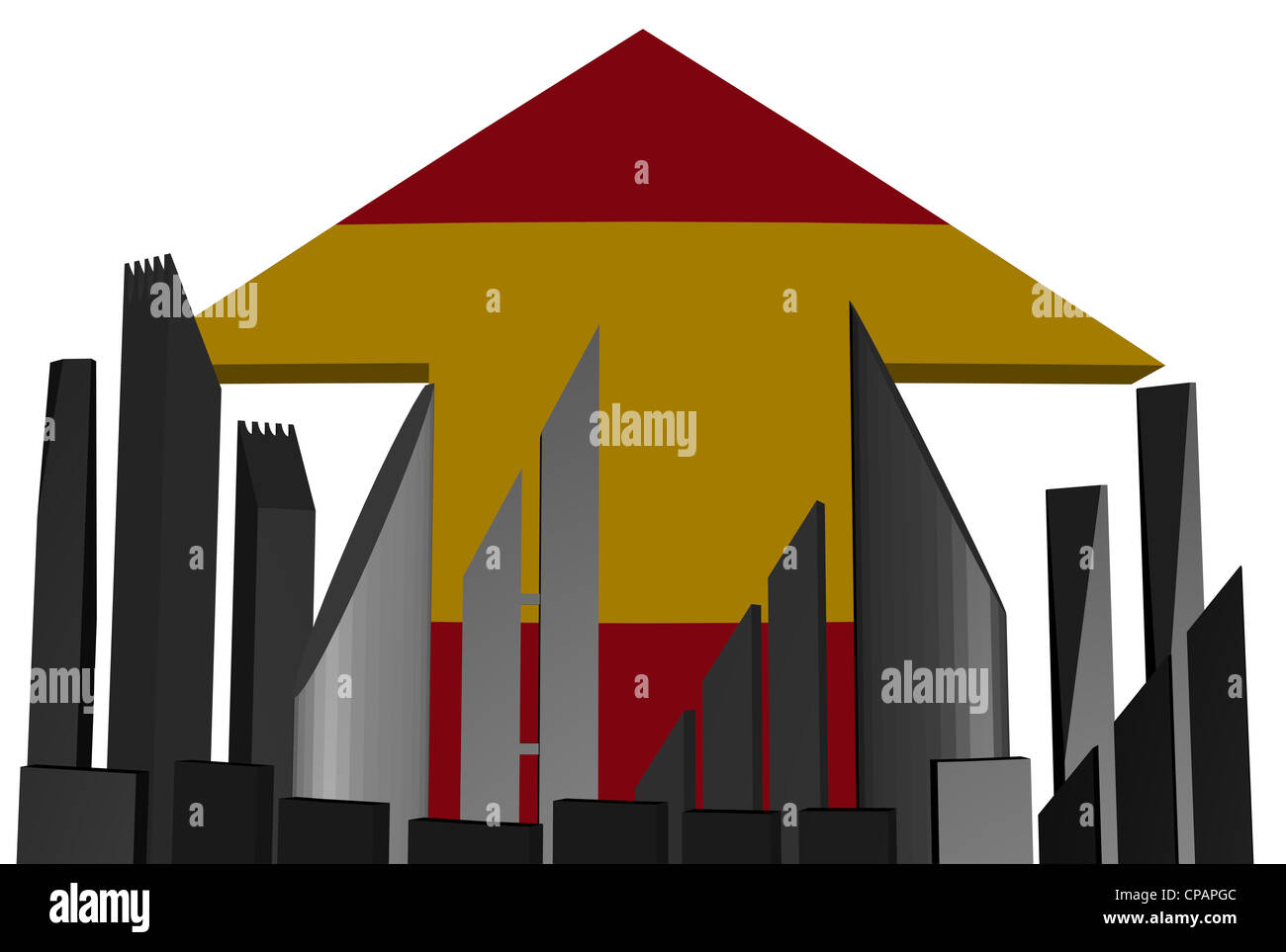 Perfil abstracto y la bandera española flecha ilustración Fotografía de