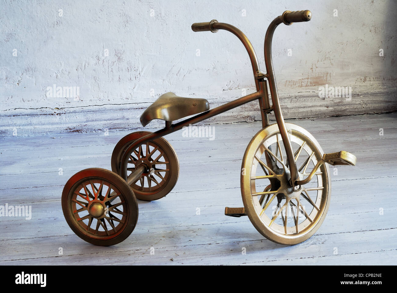 Una Bicicleta Con Tres Ruedas Estacionadas En El Césped Frente a La Casa  Fotografía editorial - Imagen de frente, plata: 162506732