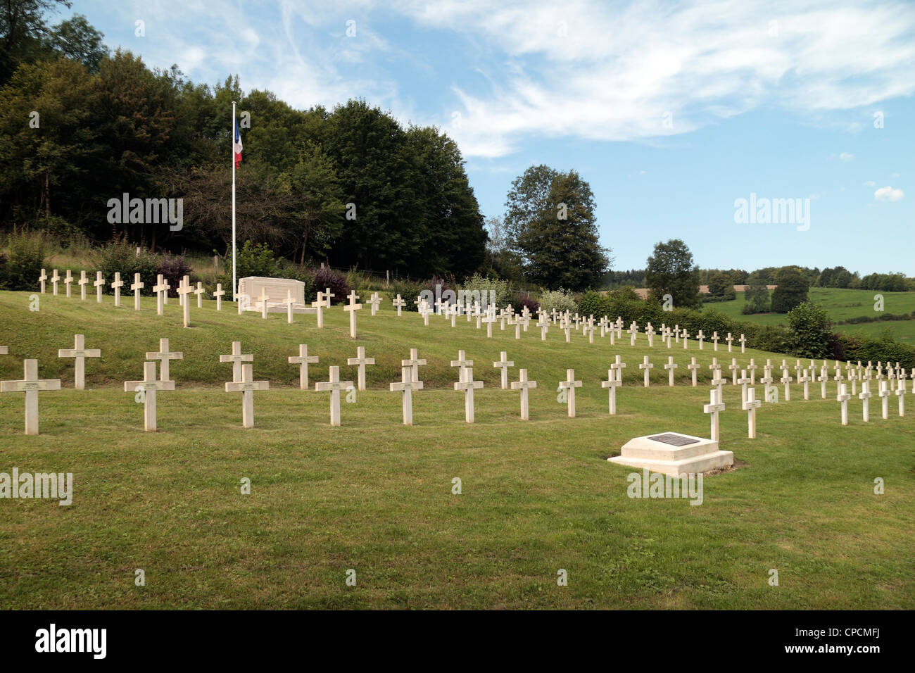 Vista general del Cementerio Nacional Francesa St Remy La Charles Alexandre de Calonne, Les Eparges, Lorraine, Francia. Foto de stock