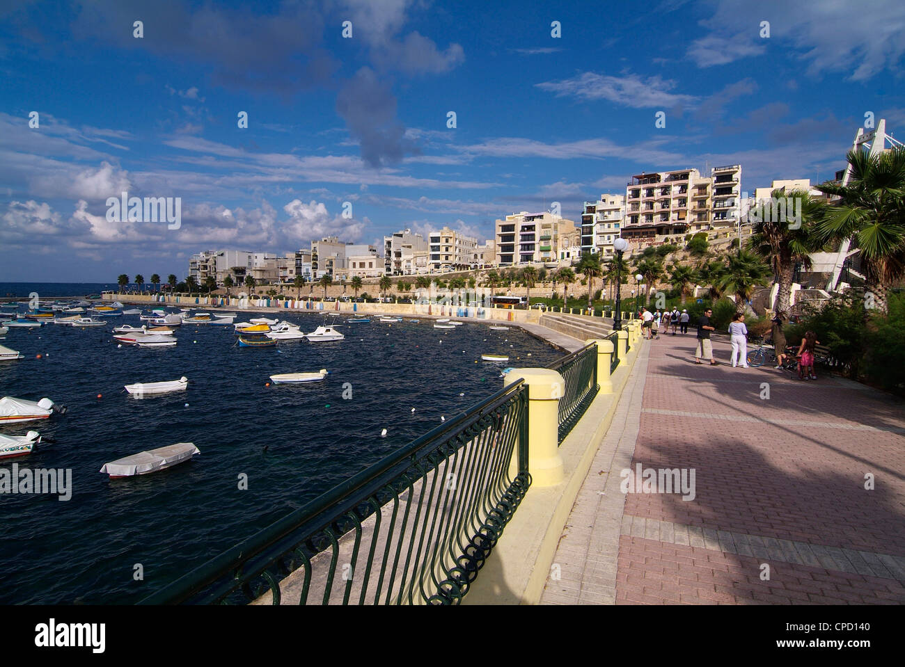 La bahía de Mellieha, Malta, el Mediterráneo, Europa Foto de stock