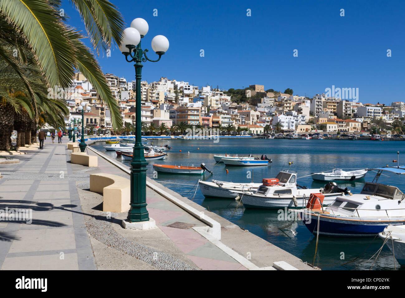 El puerto, Sitia, región de Lasithi, en Creta, las Islas Griegas, Grecia, Europa Foto de stock