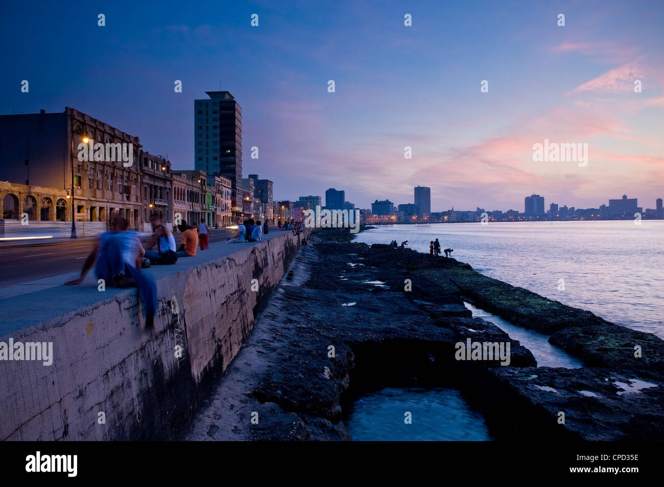 El Malecón, La Habana, Cuba, Las Antillas, América Central Foto de stock