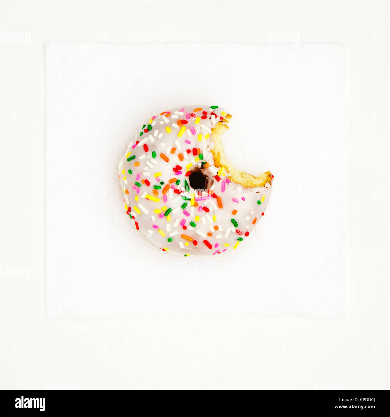 Picadura sacado de frosted donut Foto de stock