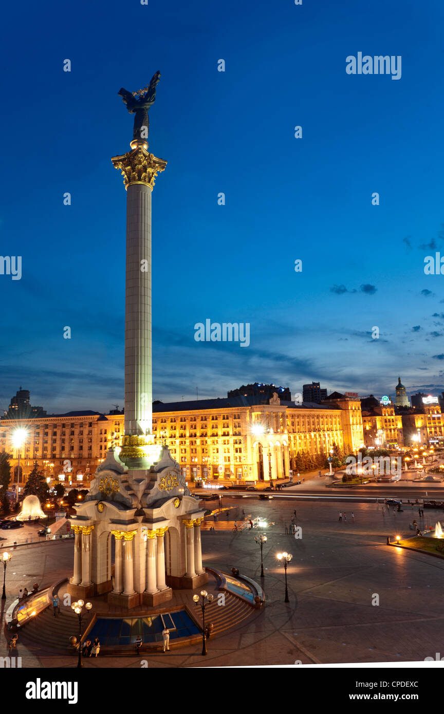 La Plaza de la independencia, Maidan, Kiev, Ucrania, Europa Foto de stock