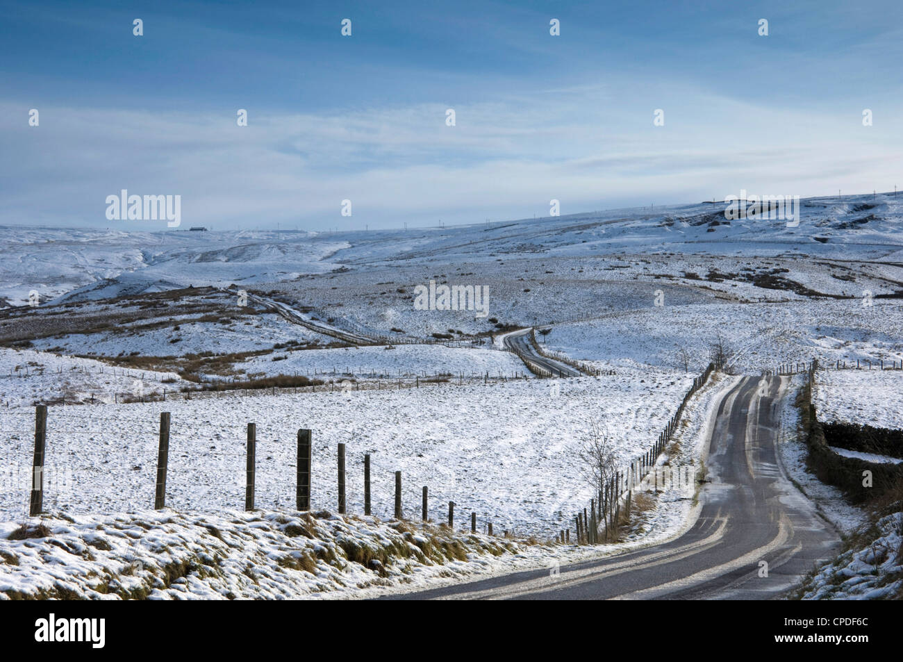 El camino a la Cumbre Hartside cayó, Eden Valley, Los Peninos, Cumbria, Inglaterra, Reino Unido, Europa Foto de stock