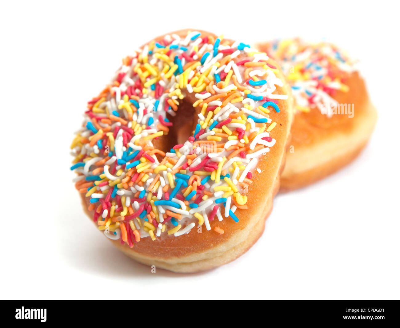 Donuts en el fondo blanco. Foto de stock