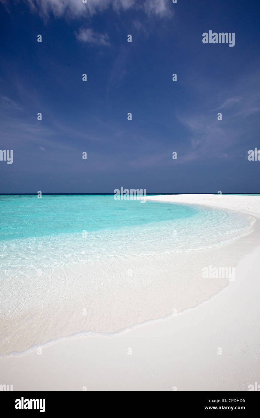 Playa Tropical, Maldivas, Océano Índico, Asia Foto de stock