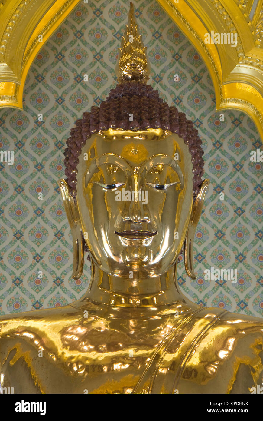 Estatua de Buda de oro, el Wat Tramit (Templo del Buda de Oro), en Bangkok, Tailandia, el sudeste de Asia, Asia Foto de stock