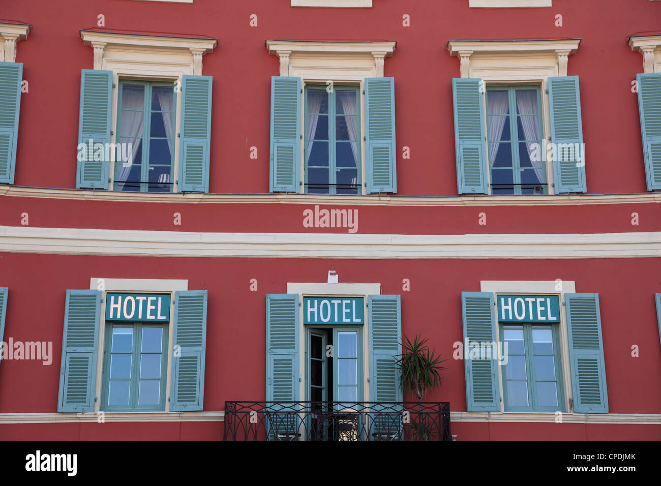 Hotel, Place Massena, Nice, Alpes Maritimes, Cote d'Azur, la Riviera Francesa, la Provenza, Francia, Europa Foto de stock