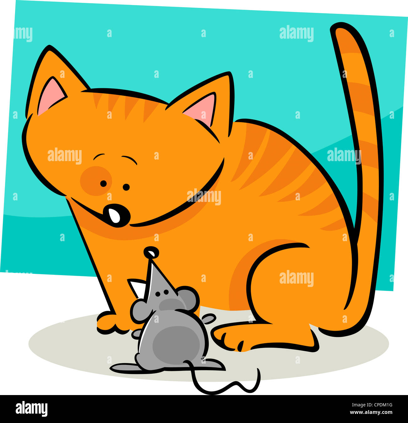 Doodle de dibujos animados del gato y el ratón Fotografía de stock - Alamy