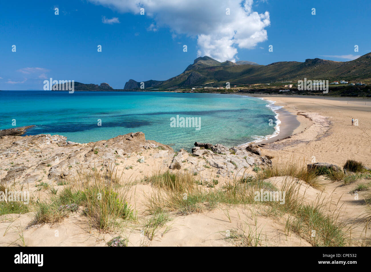 Playa, Falassarna Falassarna, región de Chania, en Creta, las Islas Griegas, Grecia, Europa Foto de stock