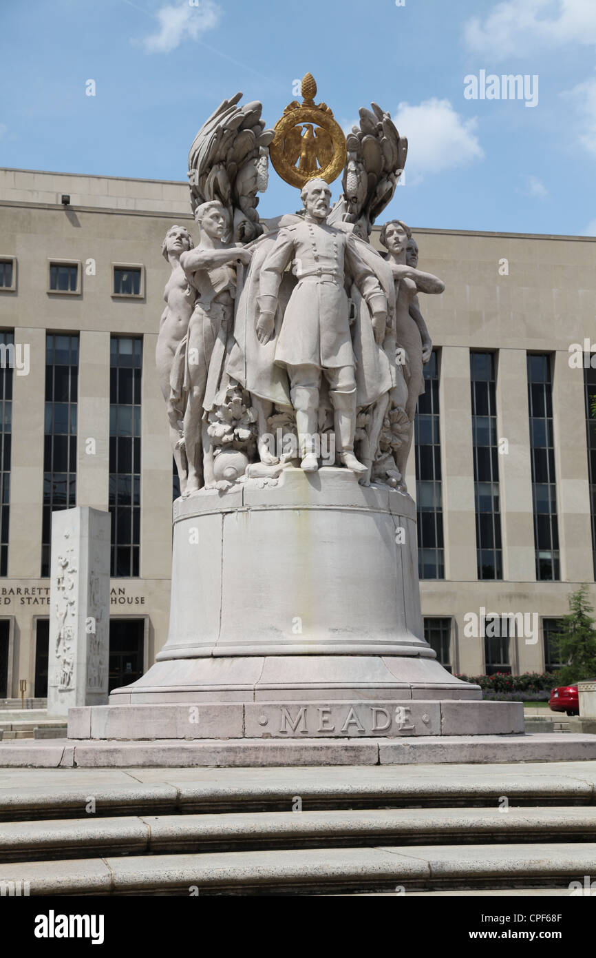 La estatua de George Gordon Meade, Washington D.C., capital del Distrito de Columbia U.S.A. Foto de stock