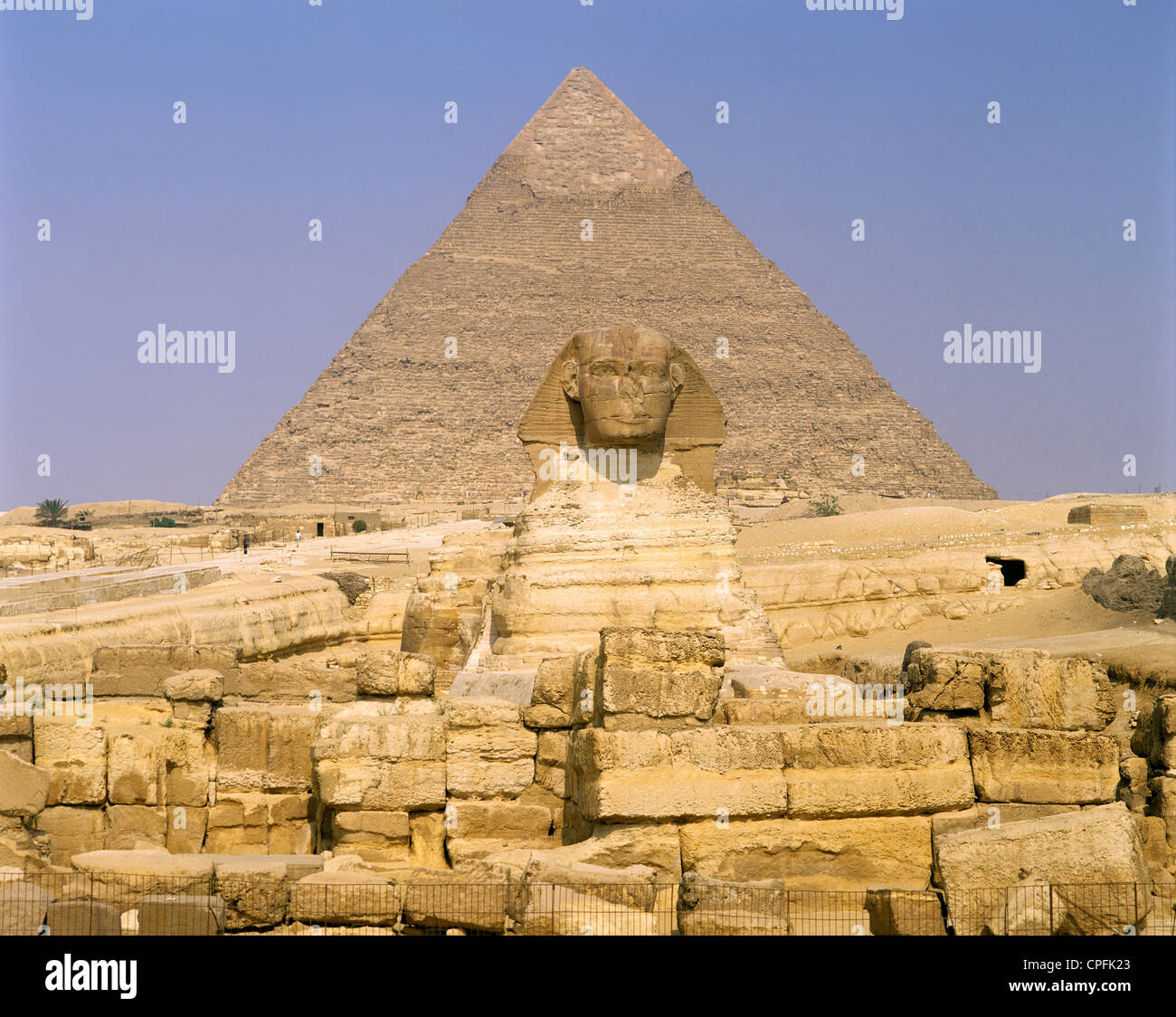 Egipto. El Cairo. Giza. Pirámides y la Esfinge. Foto de stock
