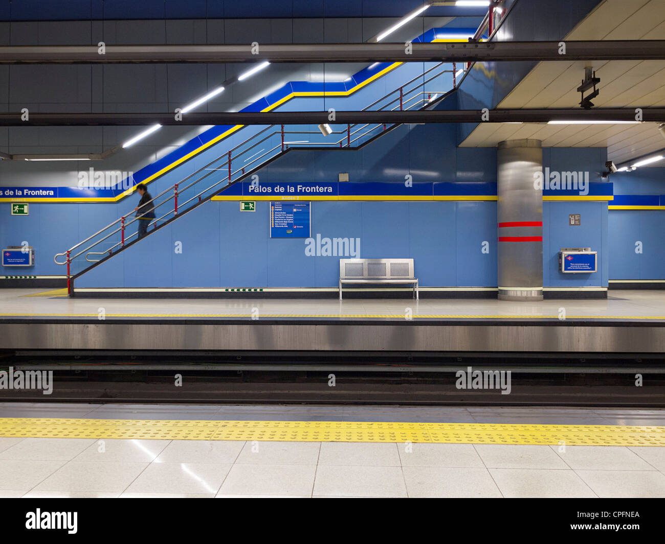 Palos de La Frontera, en la estación de metro de Madrid, España Foto de stock