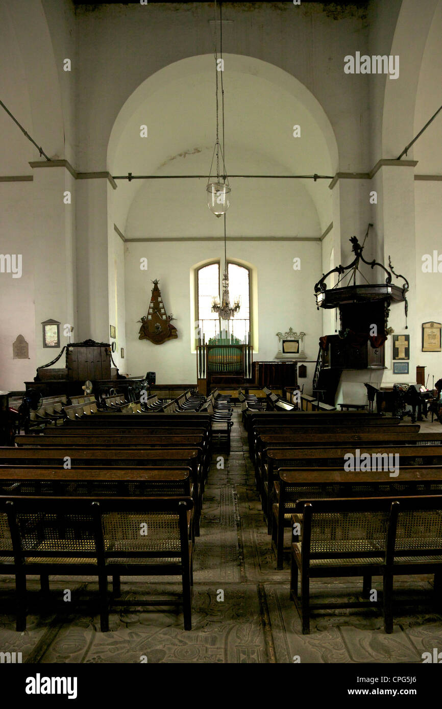 Interior de la Iglesia Reformada Holandesa Wolvendaal, Colombo, Sri Lanka, Asia Foto de stock