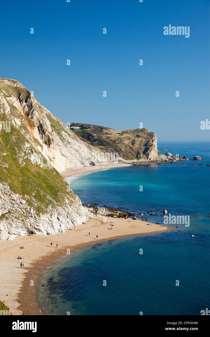 UK, Reino Unido, Europa, Gran Bretaña, Bretaña, Inglaterra, Dorset, Durdle Door, San Oswalds Bay, Lulworth, playa, playas, CLI Foto de stock