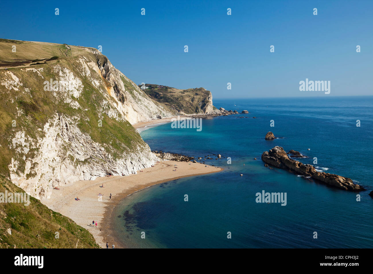 UK, Reino Unido, Europa, Gran Bretaña, Bretaña, Inglaterra, Dorset, Durdle Door, San Oswalds Bay, Lulworth, playa, playas, CLI Foto de stock